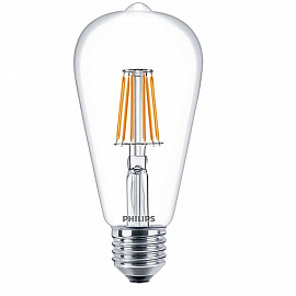 Светодиодная филаментная лампа Philips LED Classic ST64 E27 2700K (тёплый) 7 Вт (70 Вт)